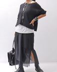 【RUNDHOLZ】 LINEN&COTTON KNIT TOPS _BLACK