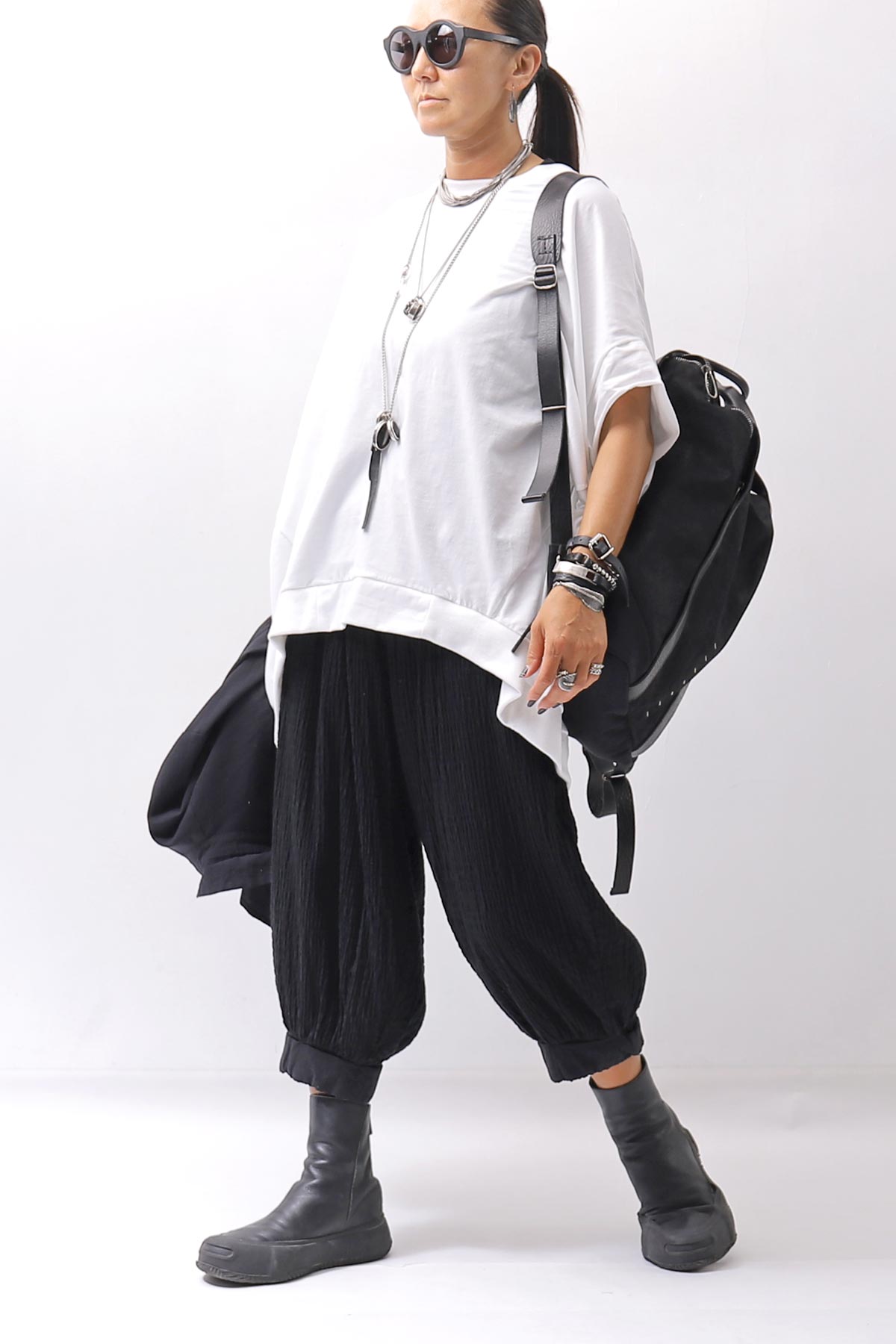 【studio b3】 UNISEX EMBOSSED MOROCCAN PANTS RBB1945_BLACK