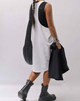 【NOSTRASANTISSIMA】 OPEN BACK LIGHT SWEAT COVER LONG TANK TOP M142_WHITE