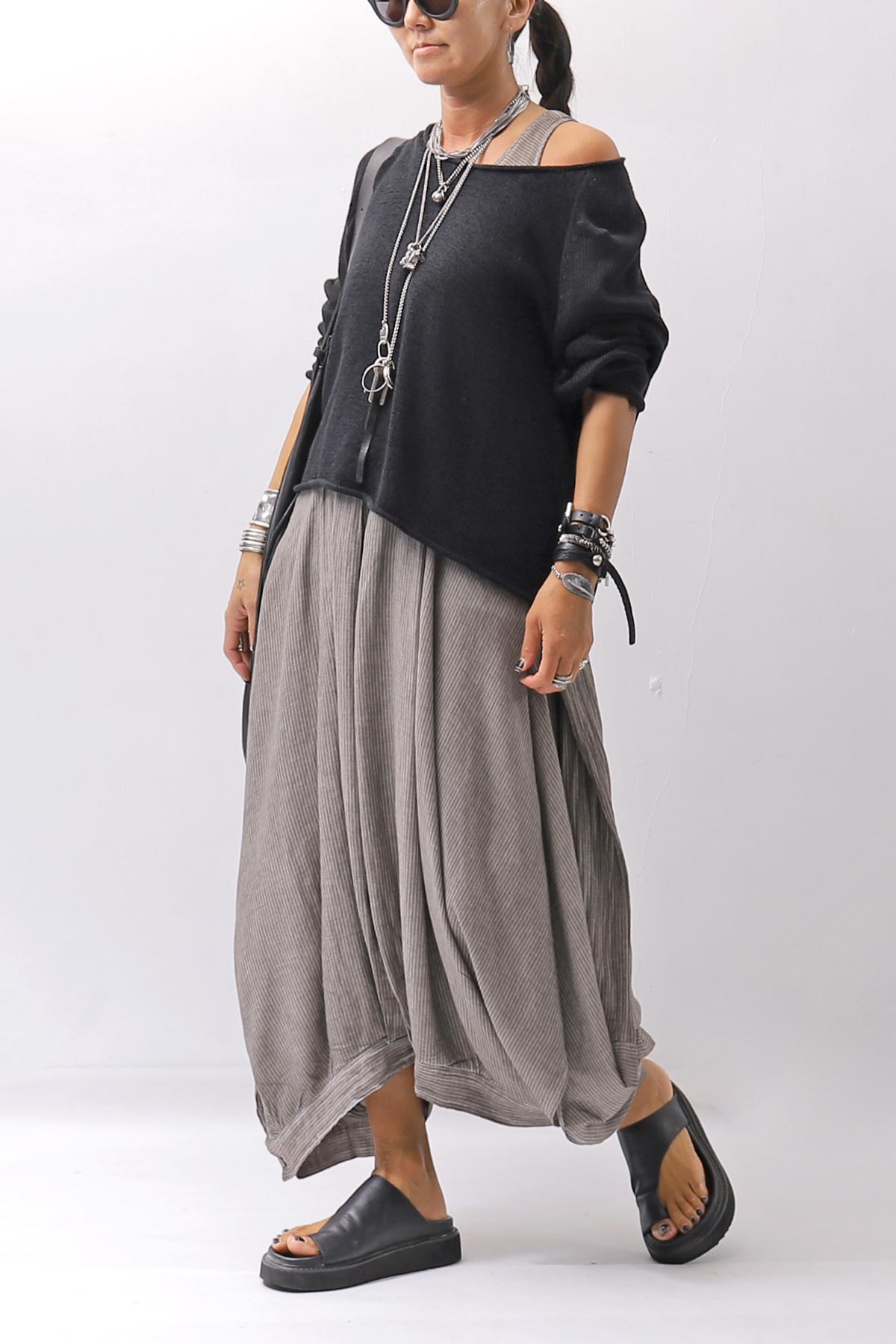 【studio b3】 MULTI-WAY PANTS&amp;SKIRT DRESS NB2088_SAND OLD DYE
