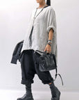【RUNDHOLZ】 UNISEX OVERSIZED LINEN TOP 354 0506_GREY(SAND GREY)