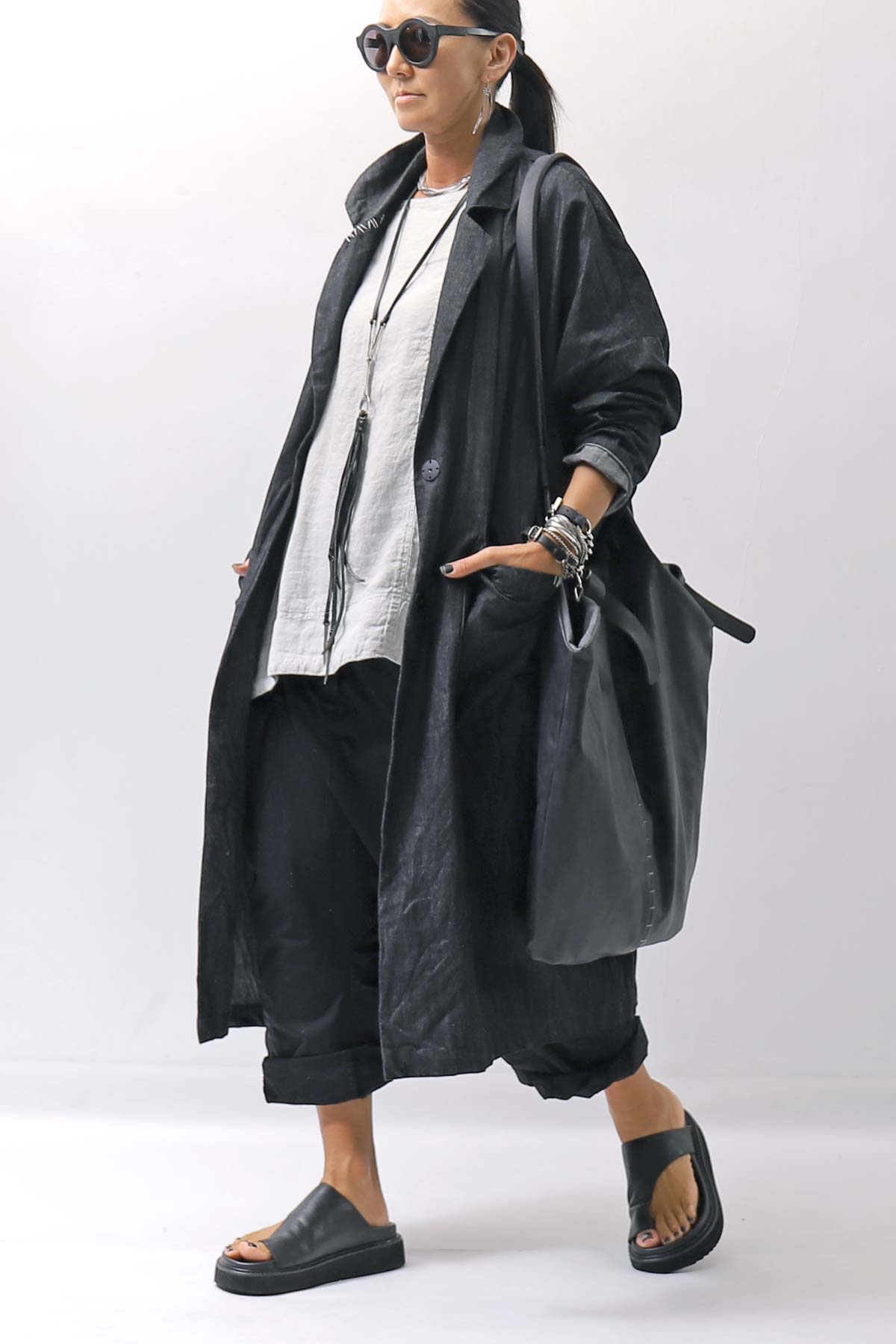 【RUNDHOLZ】 UNISEX OVERSIZED LINEN TOP 354 0506_GREY(SAND GREY)