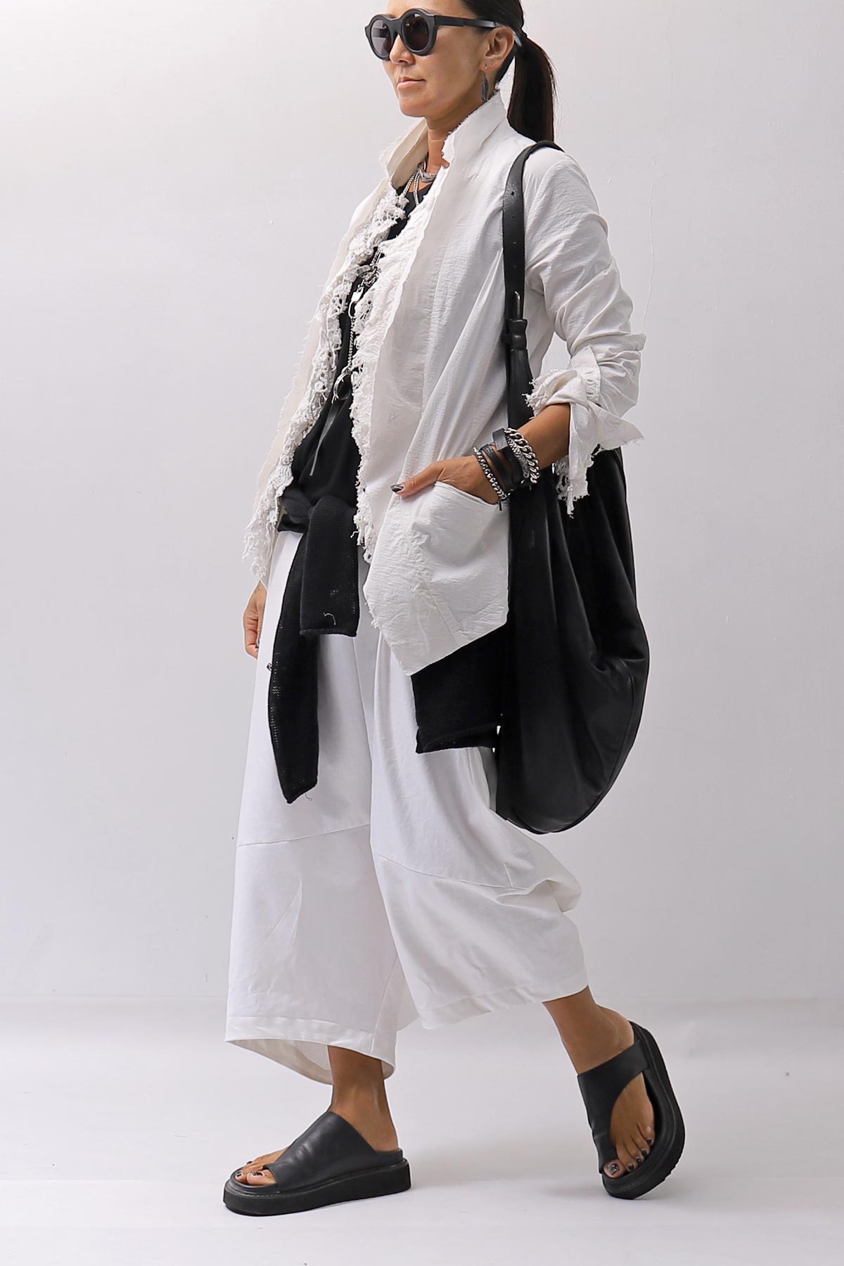 【RUNDHOLZ】 GRUNGE COTTON LACE &amp; STRETCH JACKET _SEAFOAM FOG