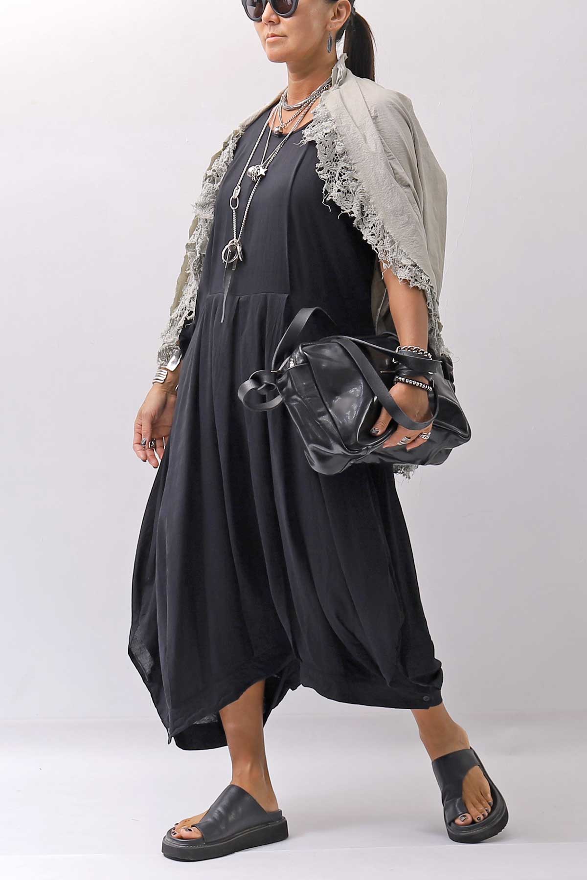 【RUNDHOLZ】 GRUNGE COTTON LACE &amp; STRETCH JACKET _LINEN FOG