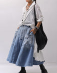 【RUNDHOLZ】 COTTON CHIFFON SHIRT DRESS _SEAFOAM FOG