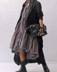 【RUNDHOLZ】 COTTON CHIFFON SHIRT DRESS _AMBER FOG