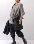 【sanctamuerte】BACK DRAPE&COTTON LIGHT SWEAT TOP S04/M1_GREY