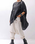 【RUNDHOLZ】 UNISEX OVERSIZED LINEN TOPS _BLACK