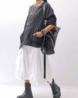 【RUNDHOLZ】 UNISEX OVERSIZED LINEN TOPS _BLACK