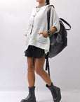 【RUNDHOLZ】 COTTON MESH KNIT TOPS _BLACK