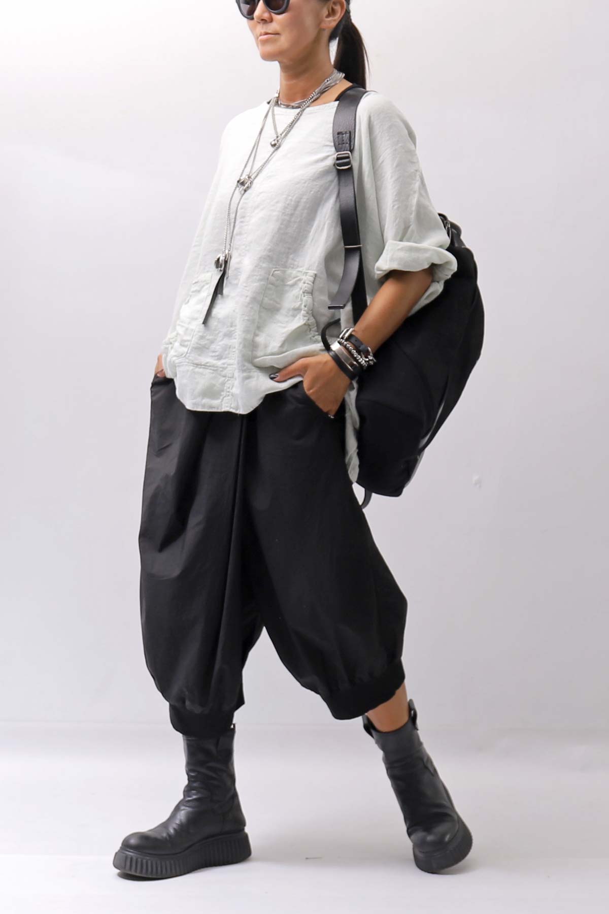 【RUNDHOLZ】 COTTON MESH KNIT TOPS _BLACK