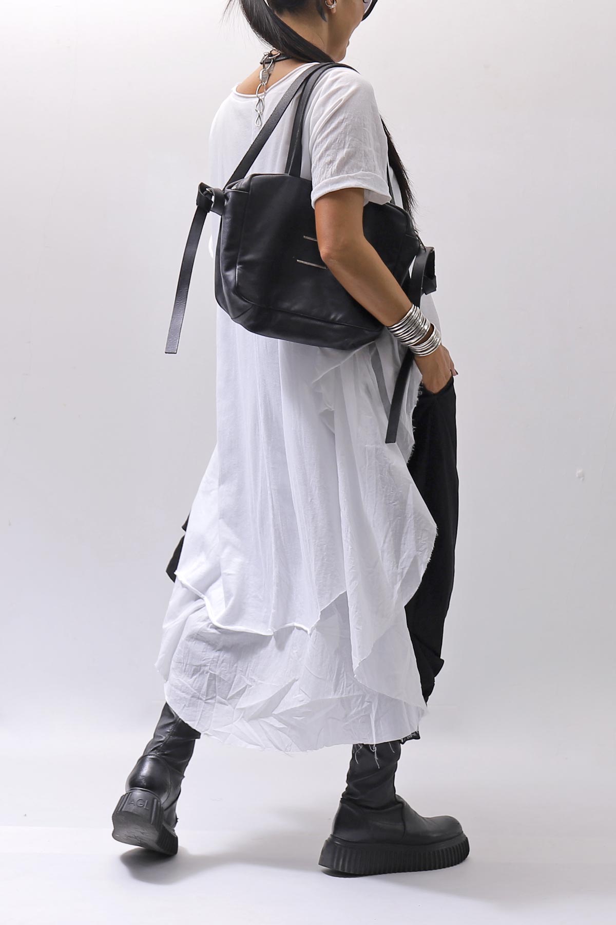 【studio b3】 COTTON LAYERED BACK LONG TOP MPB1822_WHITE