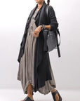【NOSTRASANTISSIMA】 ASYMMETRY BACK CROSS CARDIGAN TS24_BLACK