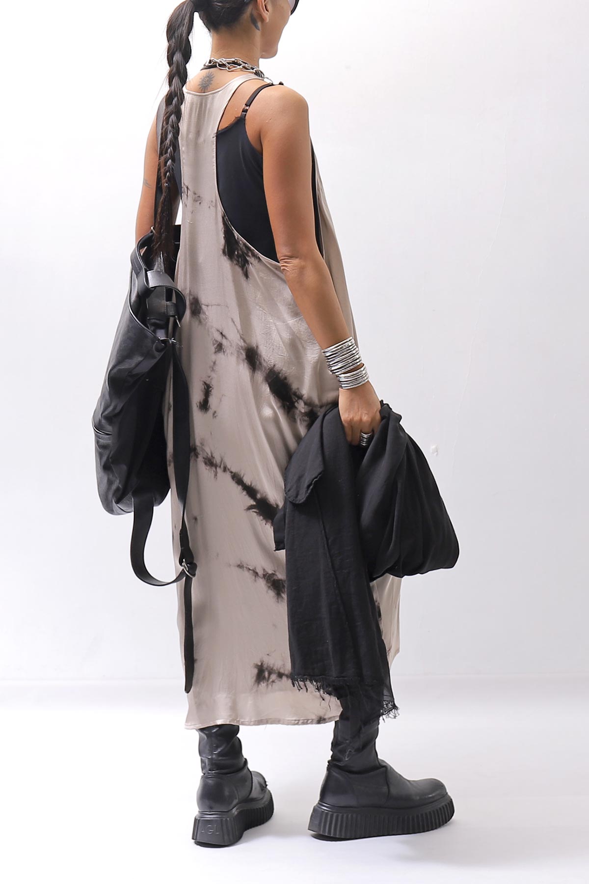 【NOSTRASANTISSIMA】 TONG TANK LONG DRESS A134_BEIGE DYE