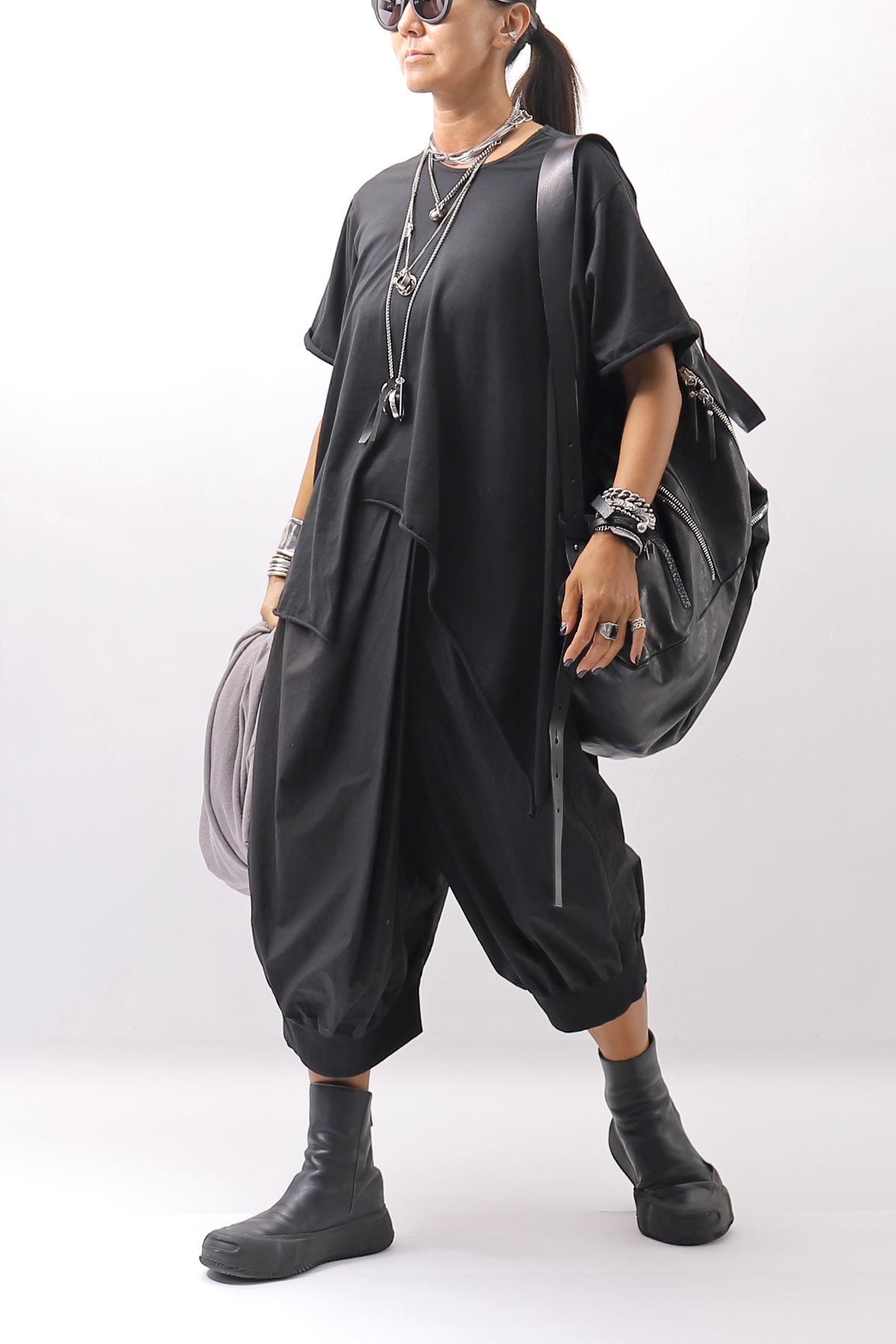 【Primordial is Primitive】 ASYMMETRY COTTON TEE 253RO_BLACK