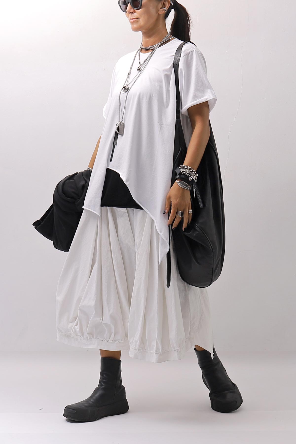 【Primordial is Primitive】 ASYMMETRY COTTON TEE 253RO_WHITE