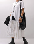 【Primordial is Primitive】 ASYMMETRY COTTON TEE 253RO_WHITE
