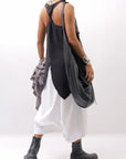 【Primordial is Primitive】 BACK CROSSED TANK TOP 413AL_BLACK