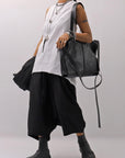 【Primordial is Primitive】 BACK CROSSED TANK TOP 413AL_WHITE