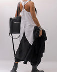 【Primordial is Primitive】 BACK CROSSED TANK TOP 413AL_WHITE