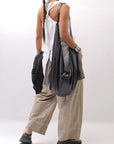 【Primordial is Primitive】 BACK CROSSED TANK TOP 413AL_WHITE