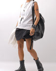 【Primordial is Primitive】 BACK CROSSED TANK TOP 413AL_WHITE
