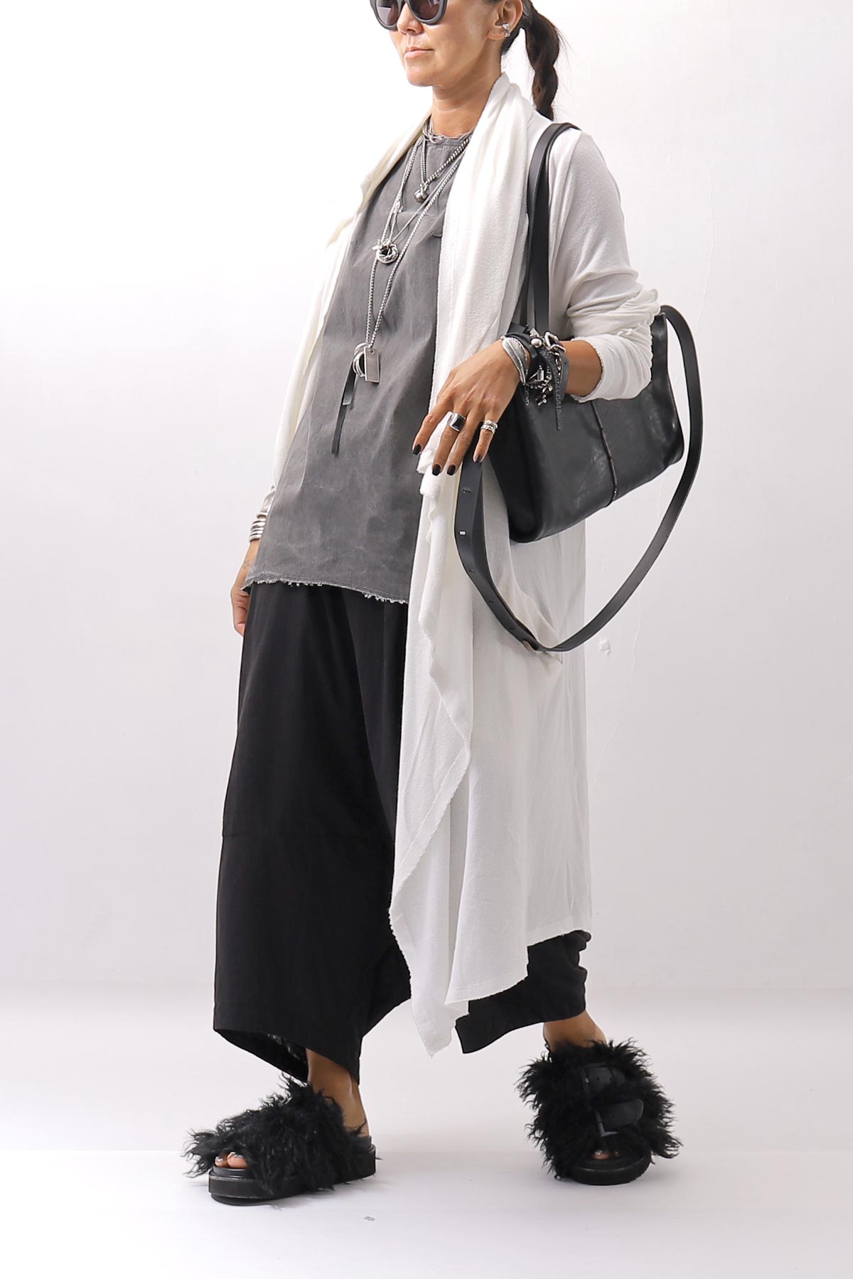【Primordial is Primitive】 BACK CROSSED TANK TOP 413AL_GREY WASH