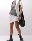【Primordial is Primitive】 BACK CROSSED TANK TOP 413AL_GREY WASH