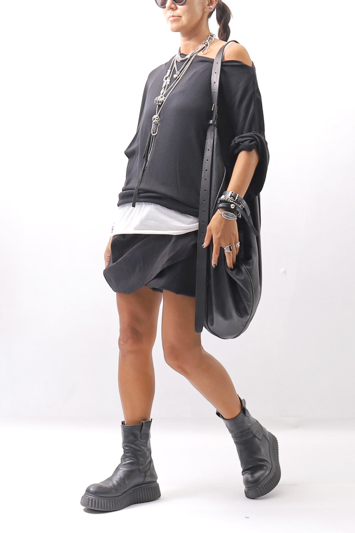 【Primordial is Primitive】 COVERED SHORT PANTS 203AL_BLACK