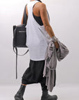 【NOSTRASANTISSIMA】 STRETCH COTTON BACK OPEN TANK TOP C150_WHITE