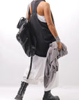 【NOSTRASANTISSIMA】 STRETCH COTTON BACK OPEN TANK TOP C150_BLACK