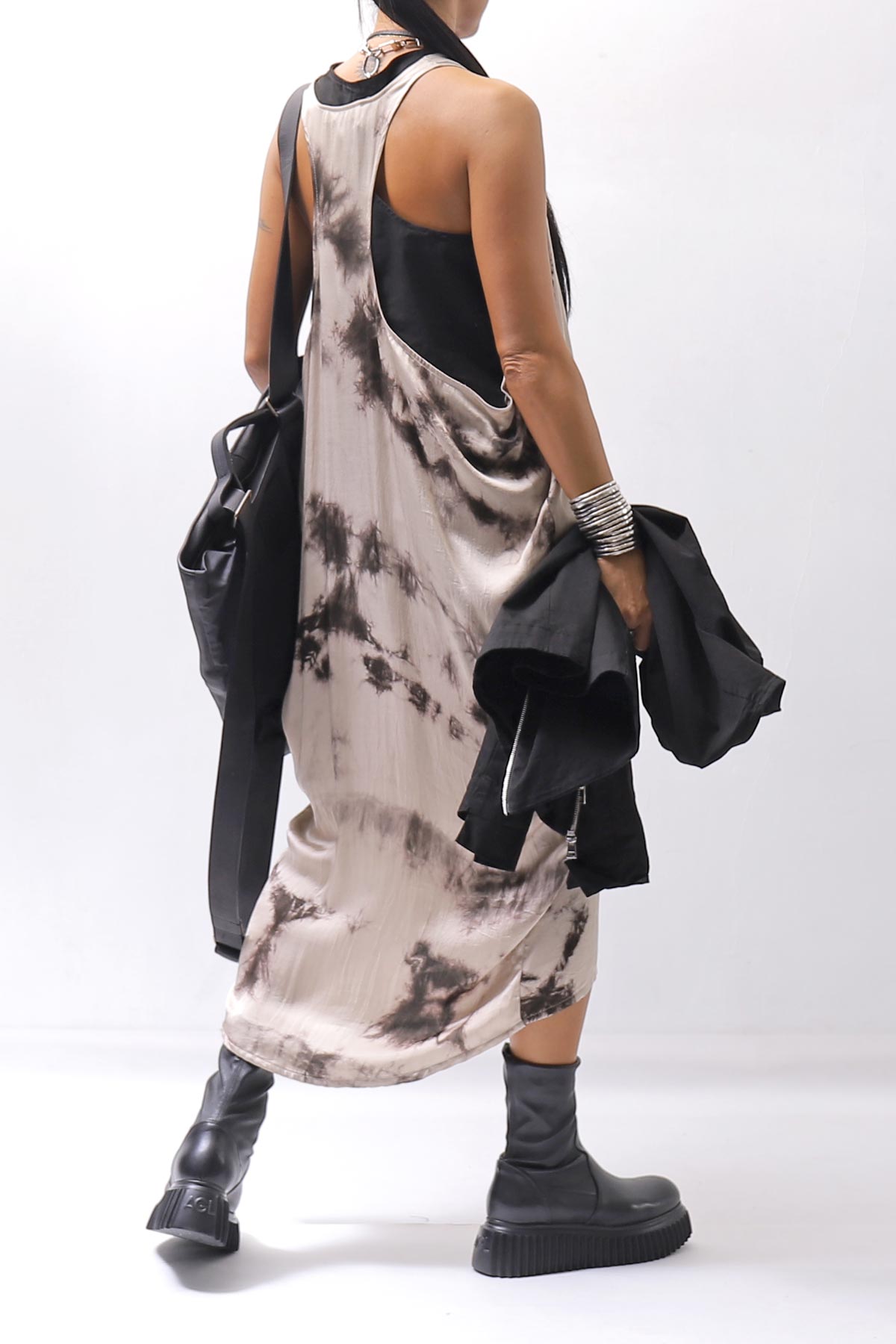 【NOSTRASANTISSIMA】 TONG TANK LONG DRESS A134_BEIGE DYE