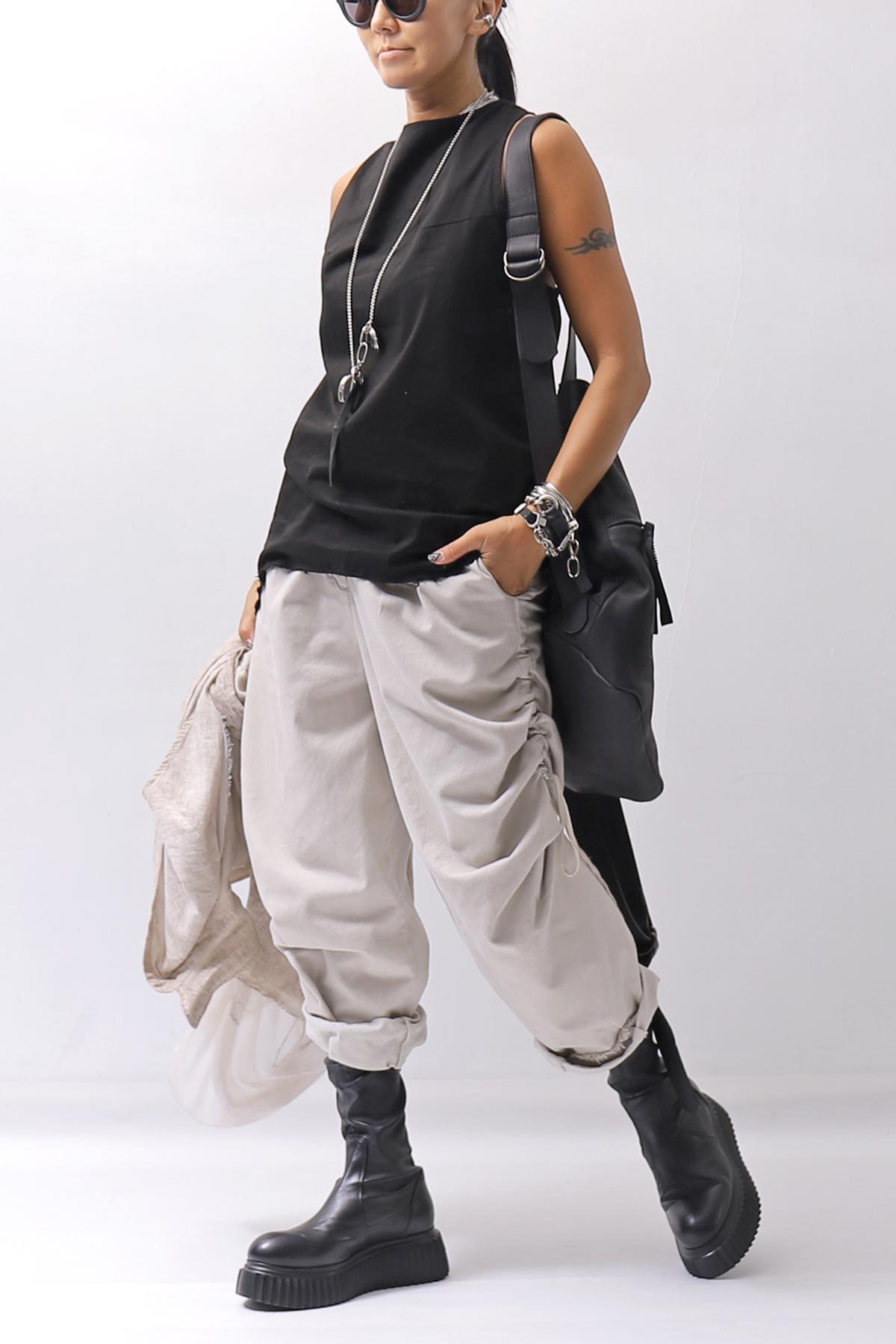 【sanctamuerte】 UNISEX SIDE STRING CODE PANTS 319/MM_DESERT