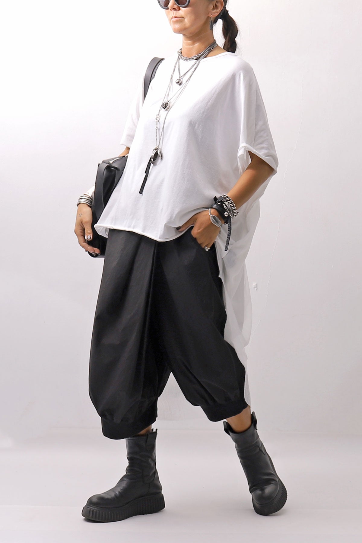 【bajra】 BACK TULLE＆COTTON LAYERED TOP 160QK04_WHITE