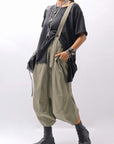 【Primordial is Primitive】 UNISEX ASYMMETRY COTTON PANTS 722AL_MILITARY