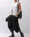 【NOSTRASANTISSIMA】 SIDE TACK SLEEVE-LESS TOP TS02_WHITE