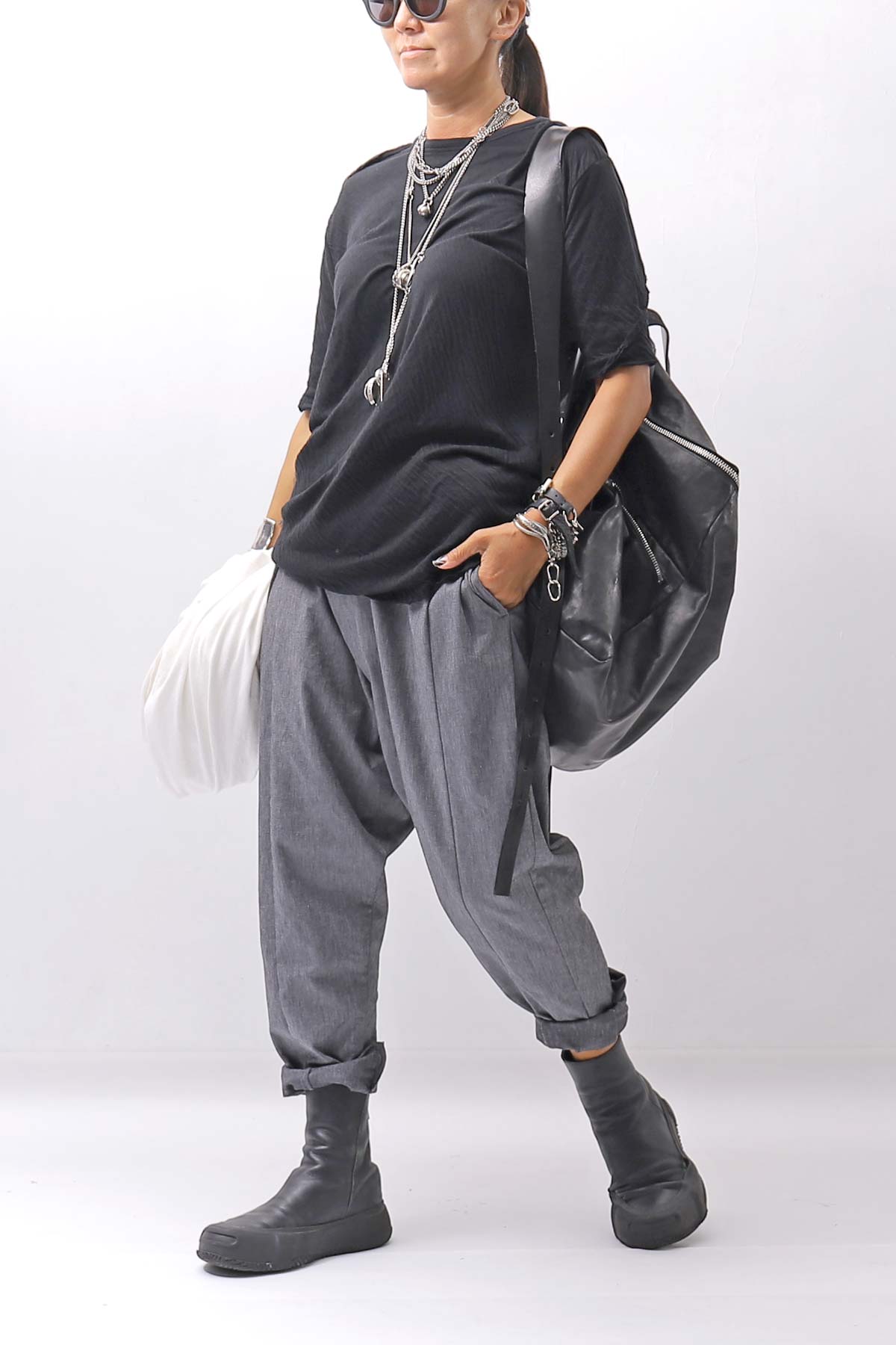 【bajra】 UNISEX FRONT FLAP STRETCH PANTS 161QP01_GREY