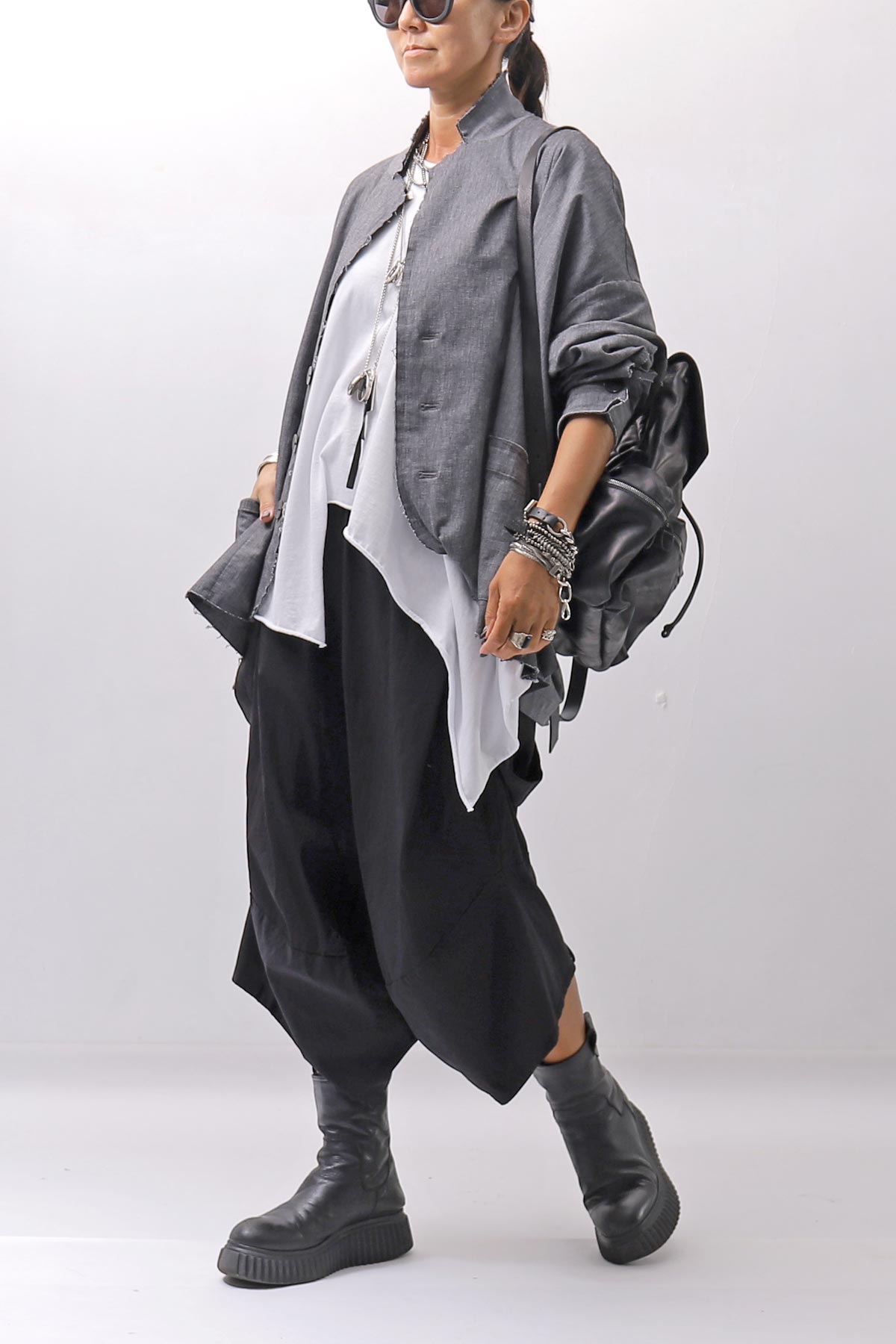 【bajra】 UNISEX STRETCH LIGHT SHIRT BLOUSON 161QB01LG/SH_GREY