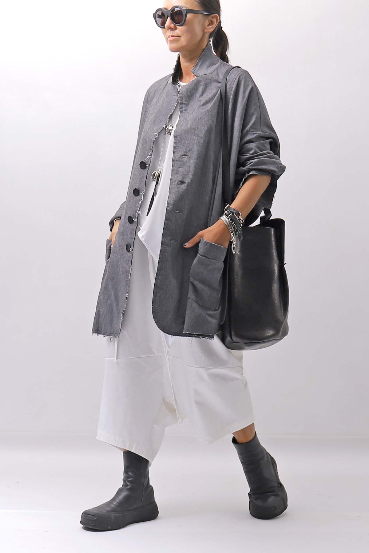 【bajra】 UNISEX STRETCH LIGHT SHIRT BLOUSON 161QB01LG/SH_GREY