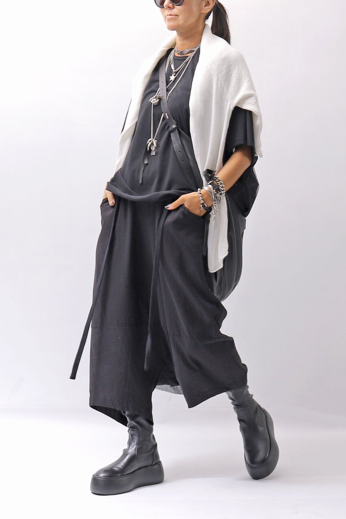 【AGL】 STRETCH LEATHER SNEAKER BOOTS VIBE STRETCH_BLACK