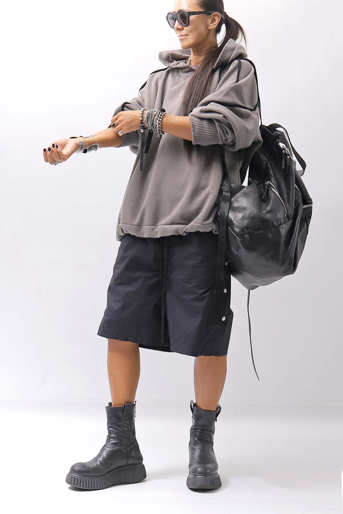 【thom/krom】 UNISEX COTTON SWEAT HOODIE MS192_CONCRETE GREY