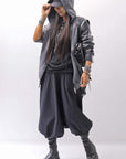【thom/krom】 UNISEX SWEAT ZIPPED HOODIE MSJ711_GREY STONE WASH SPRAY
