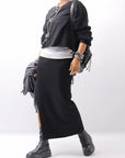 【thom/krom】 STRETCH VISCOSE SLIM FIT SKIRT WSK98_BLACK