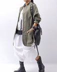 【bajra】 UNISEX LIGHT COTTON SHIRT BLOUSON LONG 157QB01LG_MILITARY