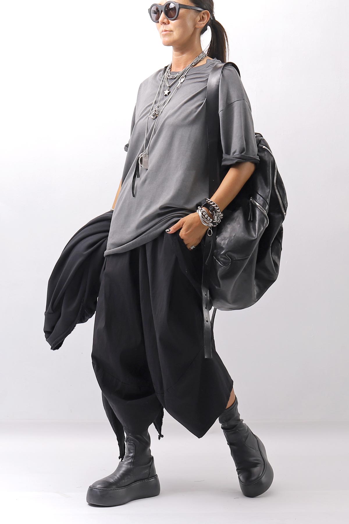 【thom/krom】 UNISEX COTTON MODAL RELAX FIT TEE MTS986_COLD DYE GREY