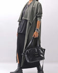 【sanctamuerte】 UNISEX ASYMMETRY SWEAT CARDIGAN_SALVIA(MILITARY)