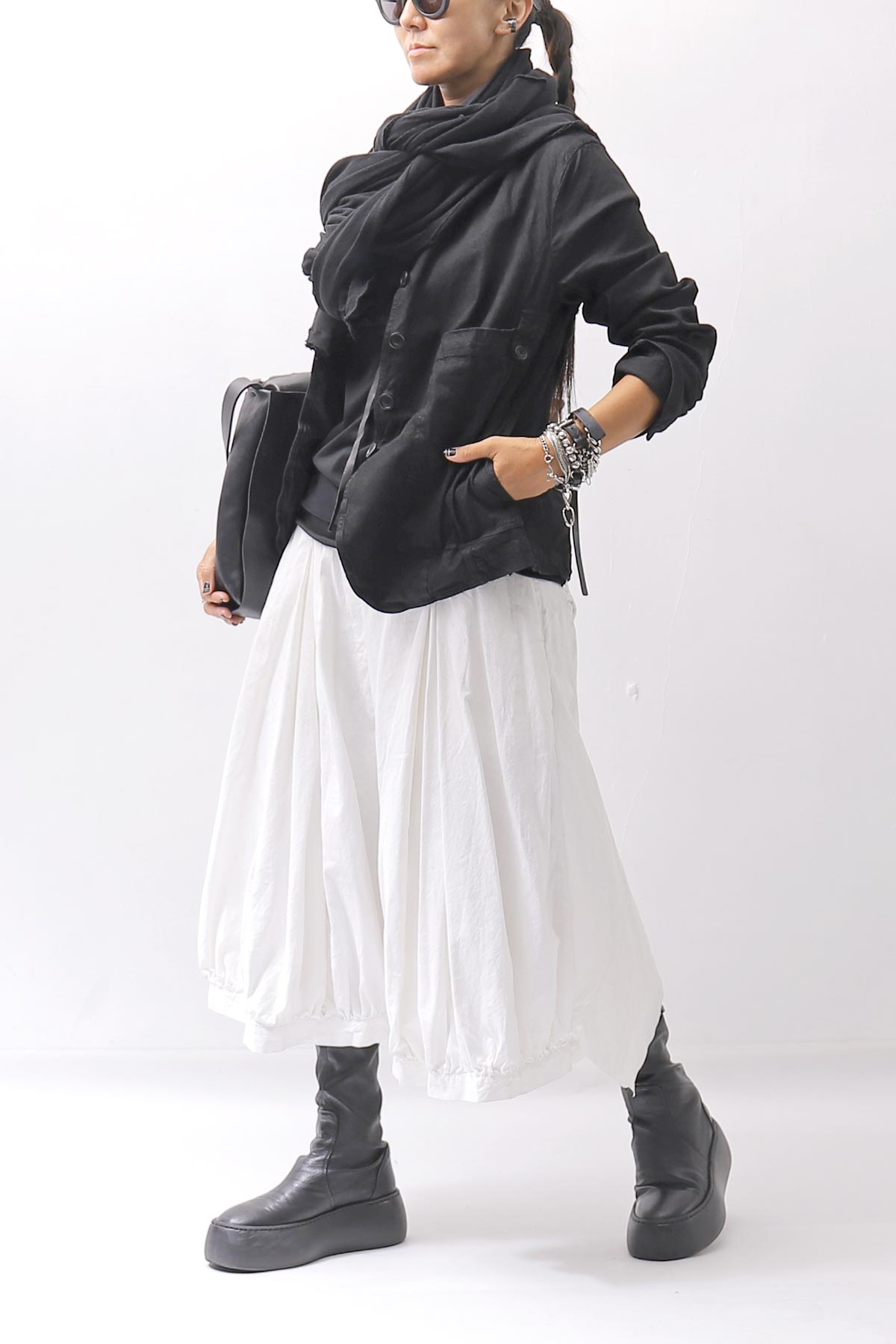 【RUNDHOLZ】 UNISEX BACK FLAP BALOON SARROUEL PANTS _SEAFOAM FOG