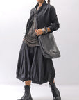 【RUNDHOLZ】 UNISEX BACK FLAP BALOON SARROUEL PANTS _BLACK GLOSS