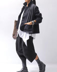 【PLÜ】 SUPER STRETCH COTTON DENIM WIDE SHORT JACKET PL17J_BLACK WASH