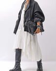 【RUNDHOLZ】 DENIM GLOSS DOLMAN SLEEVE JACKET 103_BLACK GLOSS
